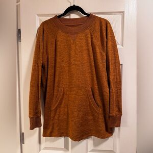 Title Nine Long Sleeve Tunic Sweatshirt - Heather Golden Mustard | Women’s XL